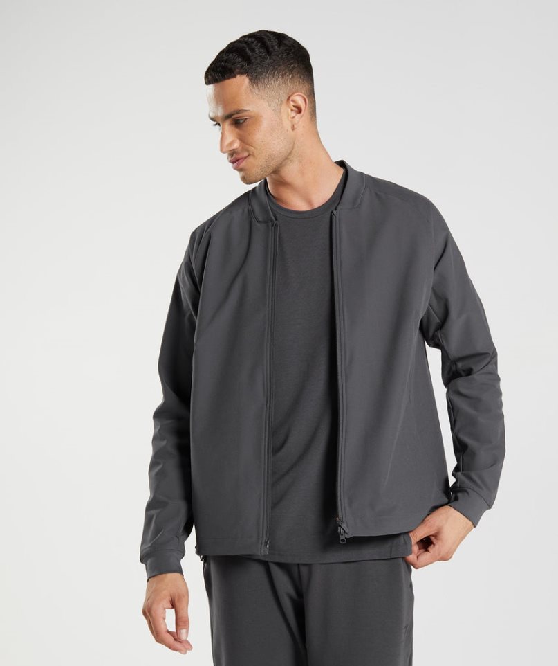 Men\'s Gymshark Studio Jackets Black | NZ 6XCNVZ